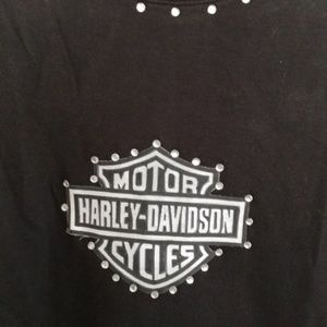 Rhinestone Harley Inspired Shirt M